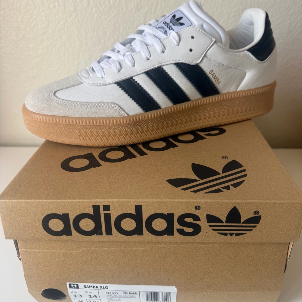 Adidas Samba XLG White Black men’s size 13 new - Picture 1 of 5